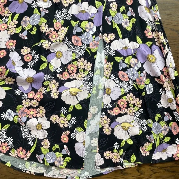 AFRM Floral Midi Dress Slit Puff Sleeves Open Back NWT - Picture 5 of 7